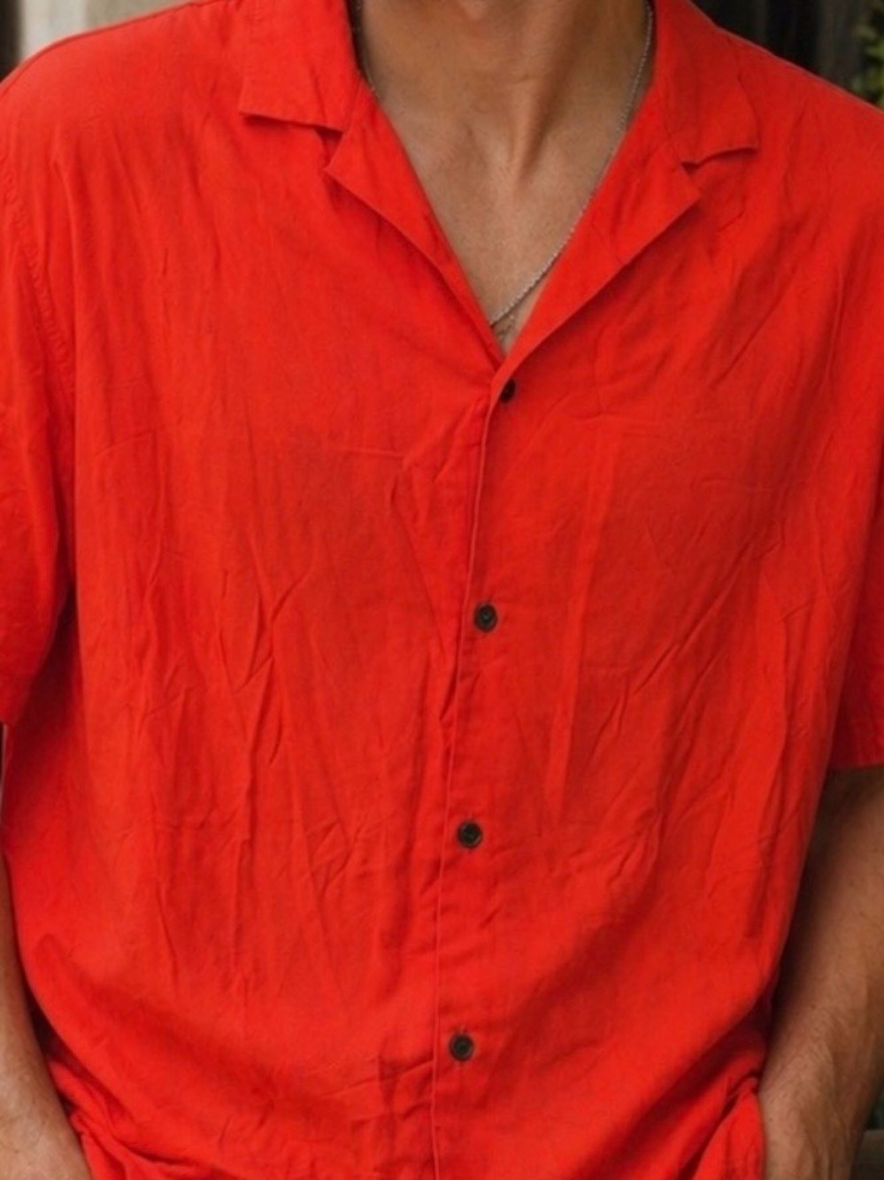 The Kooples Bold Red Short-Sleeve Button-Down Shirt